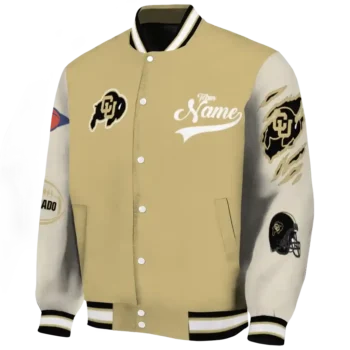 custom colorado buffaloes wildcat pawprint gold nude varsity jacket best selling.webp
