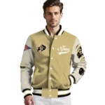 custom colorado buffaloes wildcat pawprint gold nude varsity jacket best selling.webp