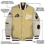 custom colorado buffaloes wildcat pawprint gold nude varsity jacket best selling.webp