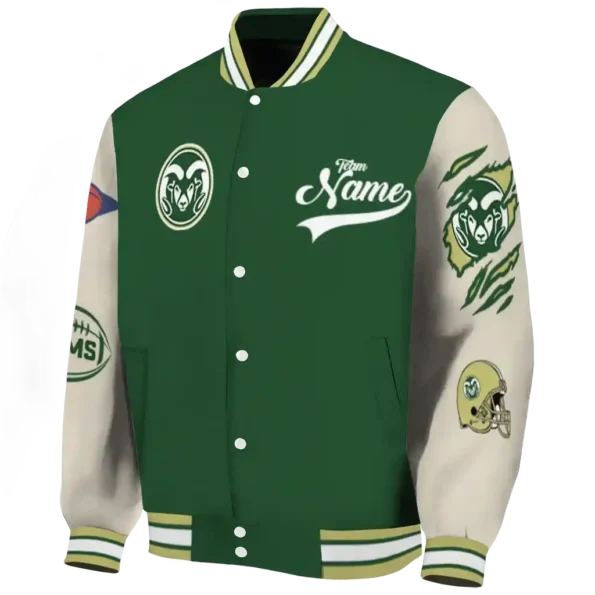 custom colorado state rams wildcat pawprint green nude varsity jacket best selling.webp