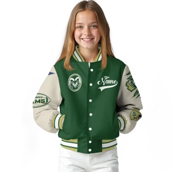 custom colorado state rams wildcat pawprint green nude varsity jacket top rated.webp
