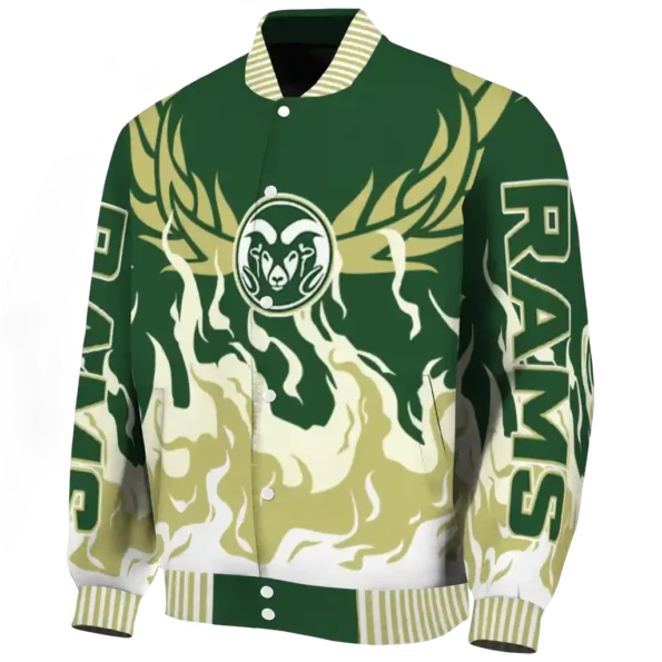 custom colorado state rams winged blaze green white varsity jacket best selling
