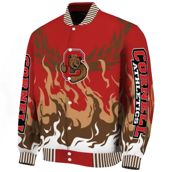 custom cornell big red winged blaze red white varsity jacket best selling