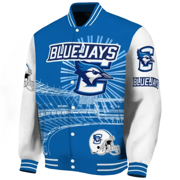 custom creighton bluejays ferris arena blue white varsity jacket best selling