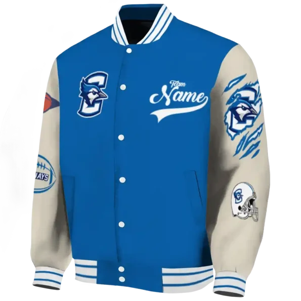 custom creighton bluejays wildcat pawprint blue nude varsity jacket best selling.webp