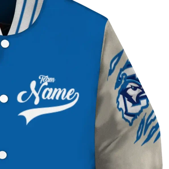 custom creighton bluejays wildcat pawprint blue nude varsity jacket premium grade.webp