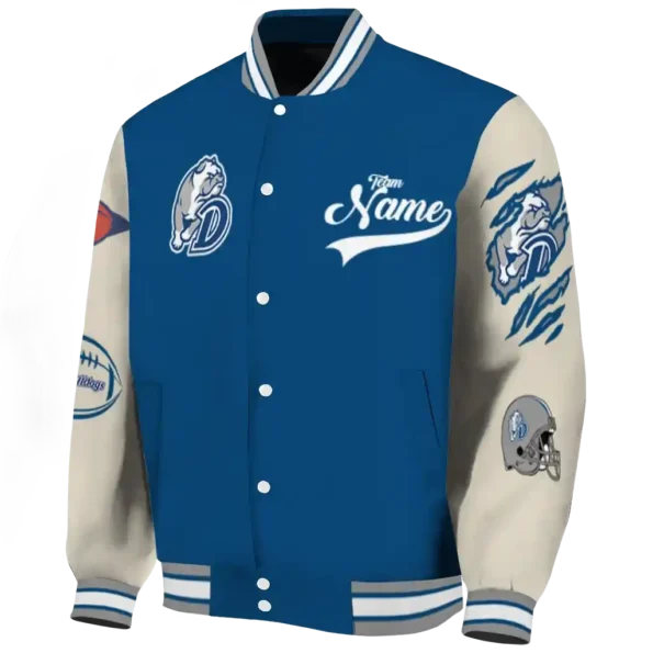 custom drake bulldogs wildcat pawprint blue nude varsity jacket best selling.webp