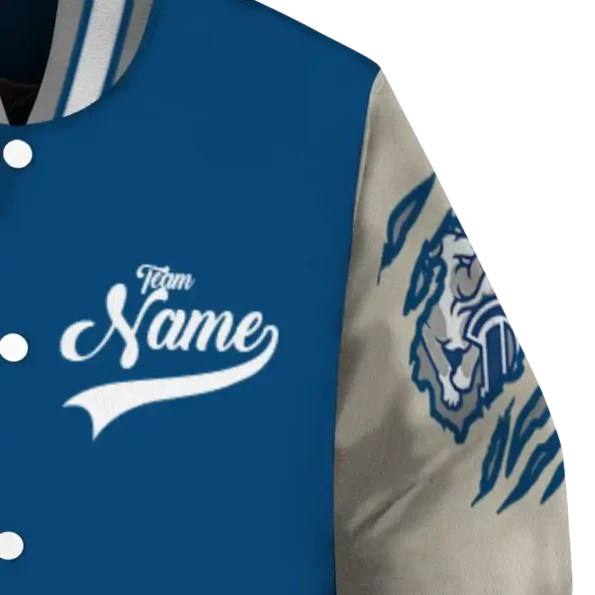 custom drake bulldogs wildcat pawprint blue nude varsity jacket premium grade.webp