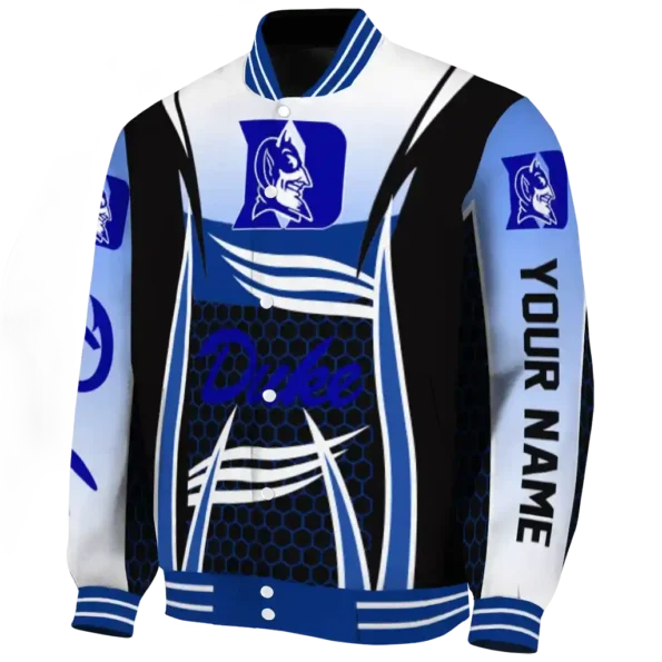 custom duke blue devils mesh effect blue black varsity jacket best selling