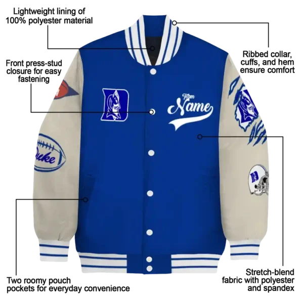 custom duke blue devils wildcat pawprint blue nude varsity jacket new arrival.webp