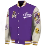 custom east carolina pirates wildcat pawprint purple nude varsity jacket best selling.webp