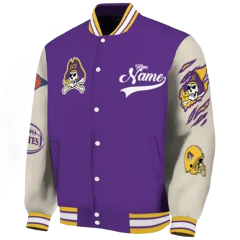 custom east carolina pirates wildcat pawprint purple nude varsity jacket best selling.webp