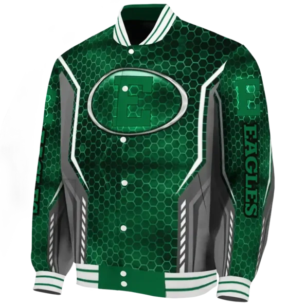 custom eastern michigan eagles power plate green varsity jacket best selling