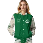 custom eastern michigan eagles wildcat pawprint green nude varsity jacket best selling.webp