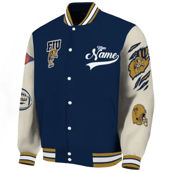 custom fiu panthers wildcat pawprint blue nude varsity jacket best selling.webp