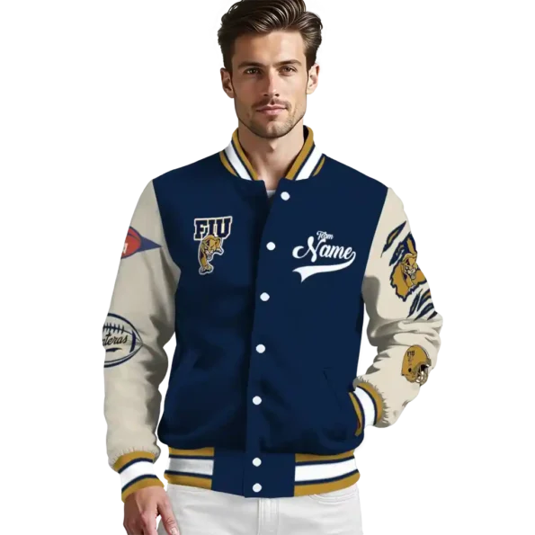 custom fiu panthers wildcat pawprint blue nude varsity jacket high quality.webp