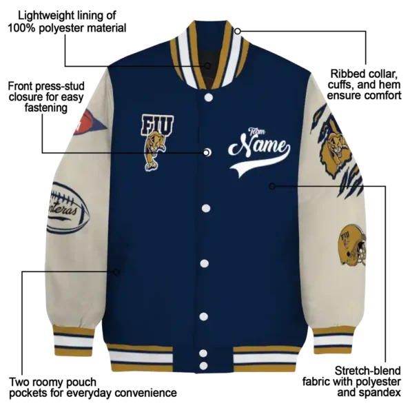 custom fiu panthers wildcat pawprint blue nude varsity jacket new arrival.webp