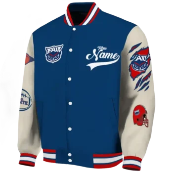 custom florida atlantic owls wildcat pawprint blue nude varsity jacket best selling.webp