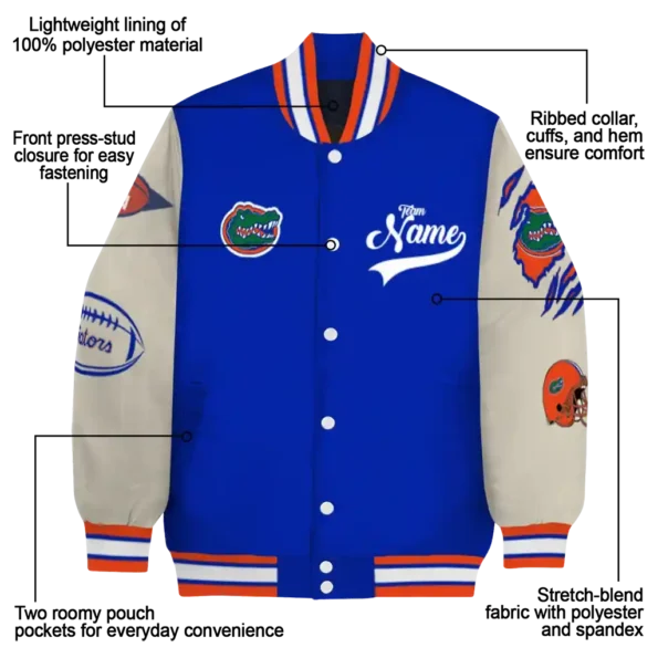 custom florida gators wildcat pawprint blue nude varsity jacket new arrival.webp