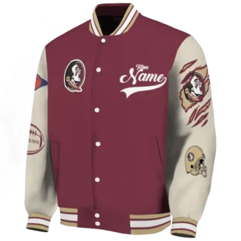 custom florida state seminoles wildcat pawprint garnet nude varsity jacket best selling.webp