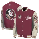 custom florida state seminoles wildcat pawprint garnet nude varsity jacket best selling.webp