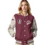 custom florida state seminoles wildcat pawprint garnet nude varsity jacket best selling.webp