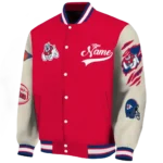 custom fresno state bulldogs wildcat pawprint red nude varsity jacket best selling.webp