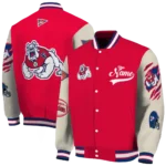 custom fresno state bulldogs wildcat pawprint red nude varsity jacket best selling.webp