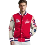custom fresno state bulldogs wildcat pawprint red nude varsity jacket best selling.webp