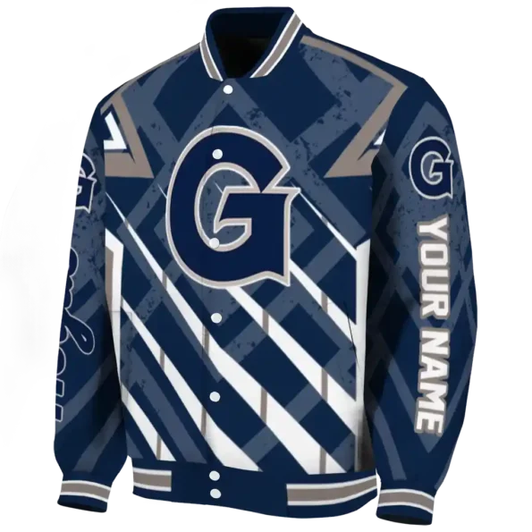 custom georgetown hoyas chevron angles blue varsity jacket best selling