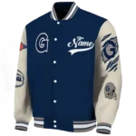 custom georgetown hoyas wildcat pawprint blue nude varsity jacket best selling.webp