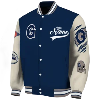 custom georgetown hoyas wildcat pawprint blue nude varsity jacket best selling.webp