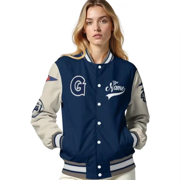 custom georgetown hoyas wildcat pawprint blue nude varsity jacket latest model.webp