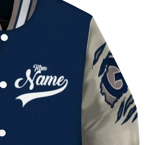 custom georgetown hoyas wildcat pawprint blue nude varsity jacket premium grade.webp