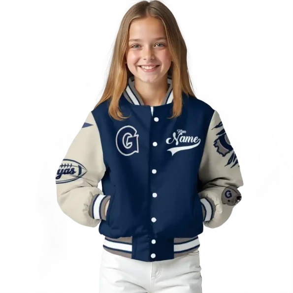 custom georgetown hoyas wildcat pawprint blue nude varsity jacket top rated.webp