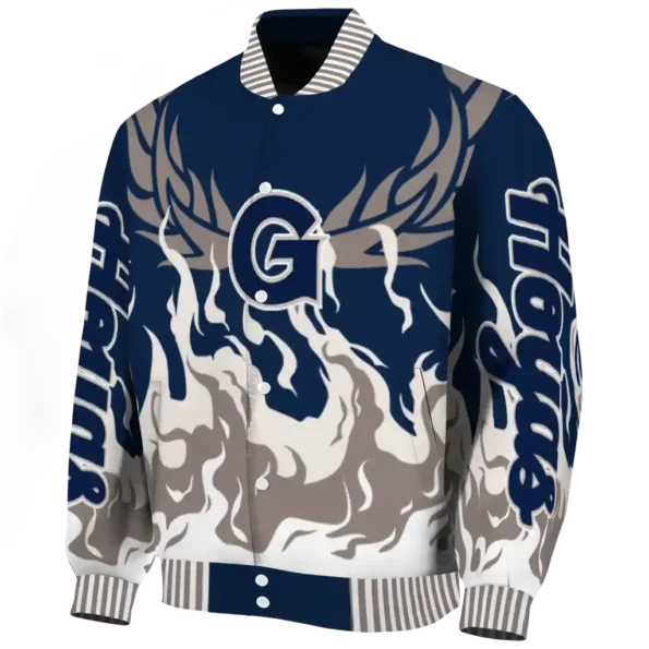 custom georgetown hoyas winged blaze blue white varsity jacket best selling