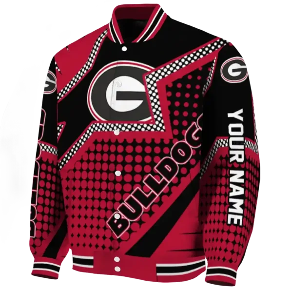 custom georgia bulldogs star burst red varsity jacket best selling