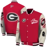 custom georgia bulldogs wildcat pawprint red nude varsity jacket best selling.webp