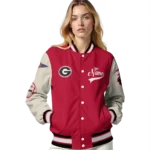 custom georgia bulldogs wildcat pawprint red nude varsity jacket best selling.webp