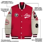 custom georgia bulldogs wildcat pawprint red nude varsity jacket best selling.webp