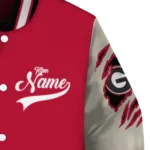 custom georgia bulldogs wildcat pawprint red nude varsity jacket best selling.webp