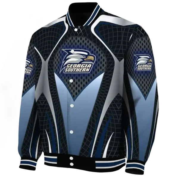 custom georgia southern eagles mesh chest grey black varsity jacket best selling