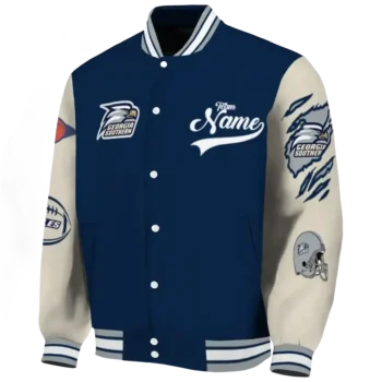custom georgia southern eagles wildcat pawprint blue nude varsity jacket best selling.webp