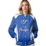 custom georgia state panthers hexagon grid blue varsity jacket best selling.webp