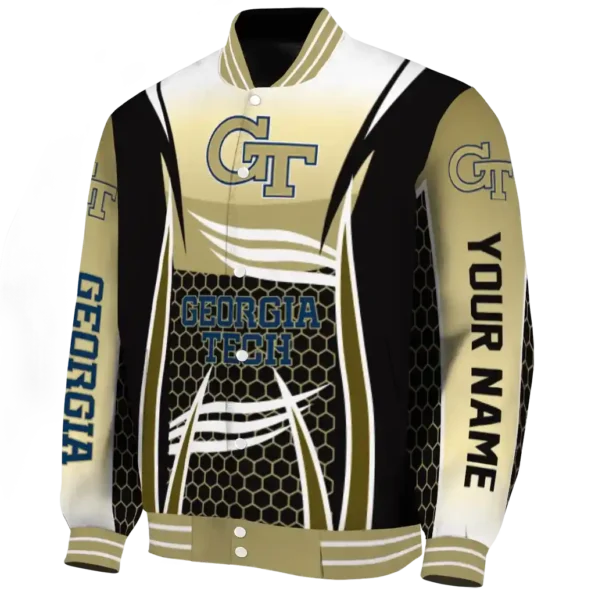 custom georgia tech yellow jackets mesh effect gold black varsity jacket best selling.webp