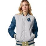 custom georgia tech yellow jackets speckled arms gold gray varsity jacket best selling.webp