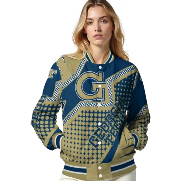 custom georgia tech yellow jackets star burst gold varsity jacket latest model.webp
