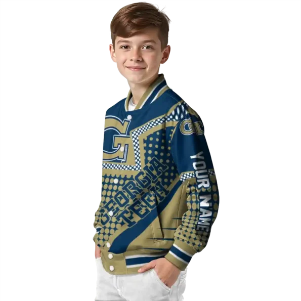 custom georgia tech yellow jackets star burst gold varsity jacket trendy.webp