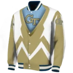 custom georgia tech yellow jackets v stripes gold white varsity jacket best selling.webp
