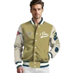 custom georgia tech yellow jackets wildcat pawprint gold nude varsity jacket best selling.webp